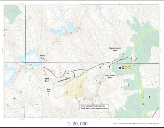 Clicking on the 8812 map legend in GE brings up a pop-up window with this map of 8812 Bowl. It should look familiar as it's straight out of the guidebook. This function is seamlessly integrated into Geobackcountry Rogers Pass KML file. Clicking on the 8812 map legend in GE brings up a pop-up window with this map of 8812 Bowl. It should look familiar as it's straight out of the guidebook. This function is seamlessly integrated into Geobackcountry Rogers Pass KML file.