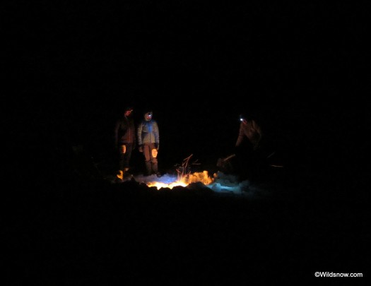 Several checkpoints staffed with volunteers awaited racers throughout the night. With temperatures well below zero, snow pit bonfires kept warm those who could push no further. Several checkpoints staffed with volunteers awaited racers throughout the night. With temperatures well below zero, snow pit bonfires kept warm those who could push no further.