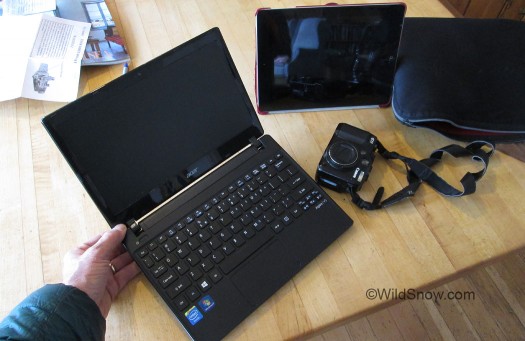Wildsnow guest blogger and assistant Joe's Acer V5-131, just activated. Wildsnow guest blogger and assistant Joe's Acer V5-131, just activated.