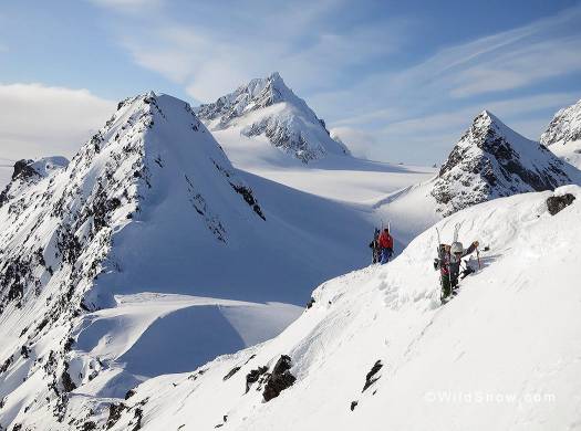 Fitwell Backcountry boots add stability and security in higher consequence terrain. Traversing a steep slope in Glacier Bay National Park, Alaska.