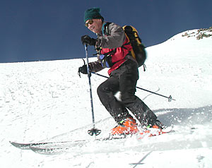 skiing Independence Pass 2001. Lou Dawson skiing Independence Pass 2001.