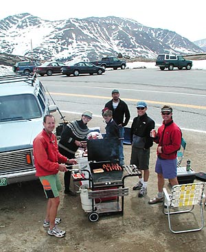 BBQ on top of Independence Pass during skiing in 2001. BBQ on top of Independence Pass during skiing in 2001.