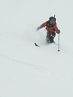 Carl backcountry skiing in the couloir. Snow was winded reverse density, not hero fluff, but fun anyhow. Carl backcountry skiing in the couloir. Snow was winded reverse density, not hero fluff, but fun anyhow.