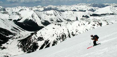 On the west side of Blue Peak, Independence Pass, 05-23-203 -- best coverage in years. On the west side of Blue Peak, Independence Pass, 05-23-203 -- best coverage in years.