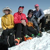 Dawson family and Ron Lloyd (right) at summit of Blarney Peak, Independence Pass, Colorado. Dawson family and Ron Lloyd (right) at summit of Blarney Peak, Independence Pass, Colorado.