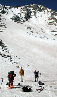 At the base of Diente's north face, before the sauna slog back to Rock Of Ages Saddle. At the base of Diente's north face, before the sauna slog back to Rock Of Ages Saddle.