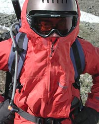 Handies Peak 14er climb and ski. Louie Dawson braves 60mph winds on Handies Peak, Marmot Paclite shell gear keeps him cozy. Handies Peak 14er climb and ski. Louie Dawson braves 60mph winds on Handies Peak, Marmot Paclite shell gear keeps him cozy.