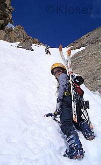 Climbing Holy Cross Couloir. Climbing Holy Cross Couloir.