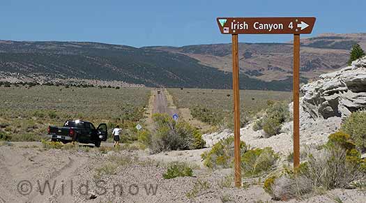 Heading out for backcountry skiing destinations via Irish Canyon. Heading out for backcountry skiing destinations via Irish Canyon.