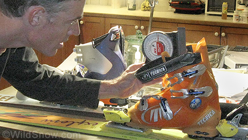 Checking boot and binding lean, delta, ramp angles. Checking boot and binding lean, delta, ramp angles.
