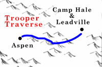 Trooper Traverse overview map, Colorado. Trooper Traverse overview map, Colorado.