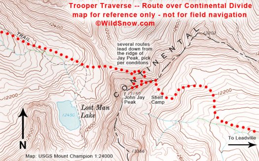 Trooper Traverse, Continental Divide crossing detail.