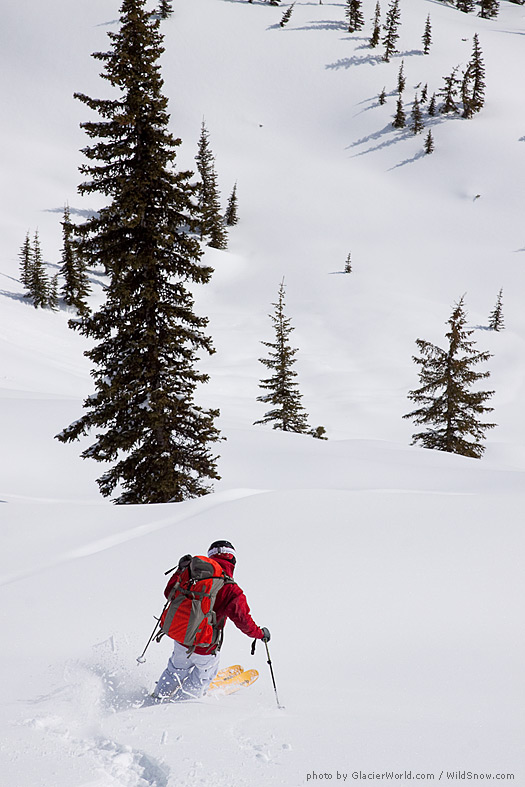 Patrick Odenbeck from Mystery Ranch Backpacks showing us the best way to rip pow with a big load.