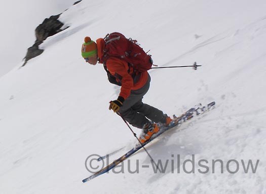 Lee testing the Maestrale backcountry skiing boot.