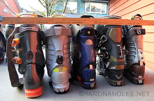 Backcountry skiing boot height comparison.