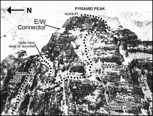 Pyramid Peak, Colorado, upper west side.