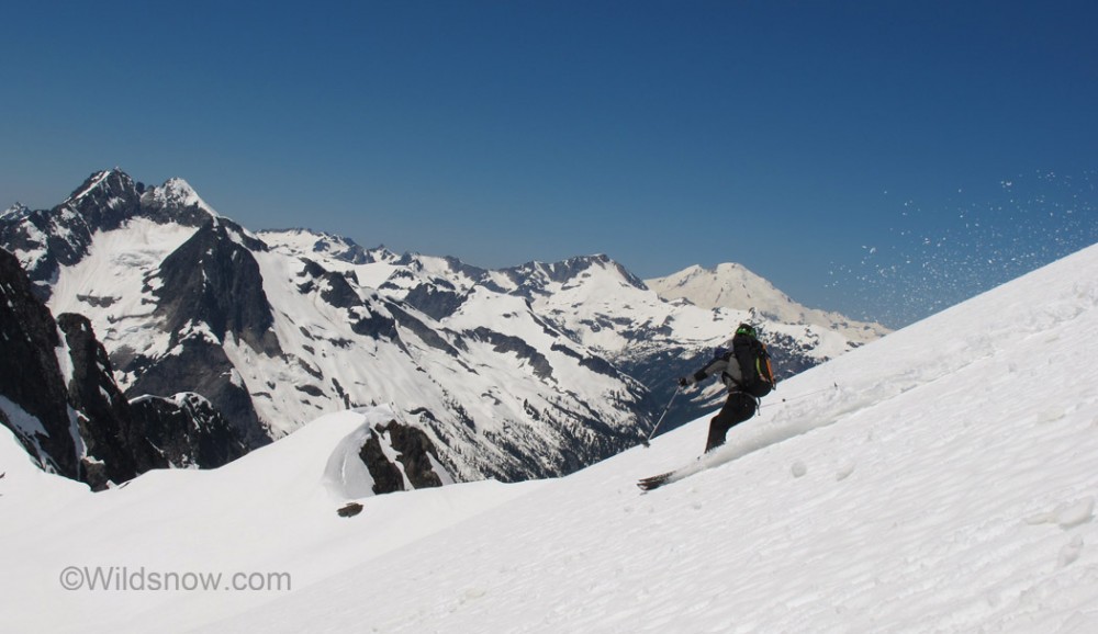 Ski mountaineering in the Picket Range of the North Cascades.
