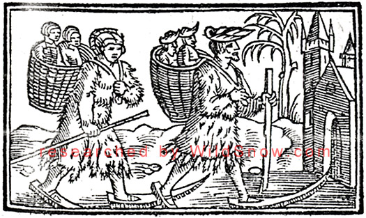 Ancient backcountry skiing, Olaus Magnus.