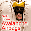 Backcountry skiing avalanche airbag backpacks.
