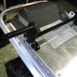 Snowmobile ski rack outrigger detail. Snowmobile ski rack outrigger detail.