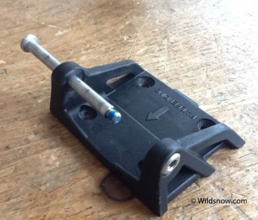 Plastic hinge with Blue Loctite