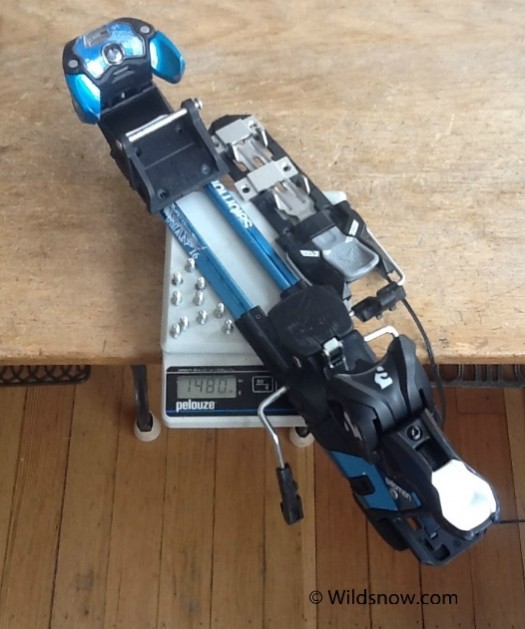 The complete Salomon Guardian 16 Large binding weight of 1480 grams per binding with all hardware.  146 more grams then Marker's Duke and 440 more then the Tour F10 & 12.  Keep in mind places where the Duke or Tour features plastic the Guardian uses Aluminum.  2960 grams total for the pair. 