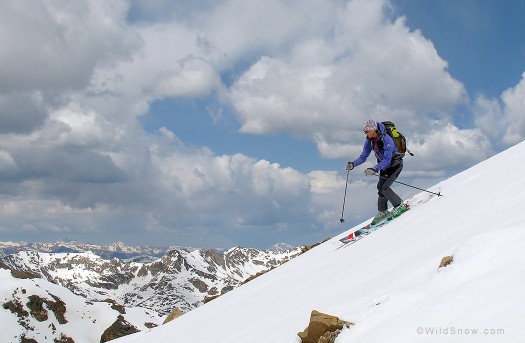 Wildsnow Girl on Geissler Zero (Continental Divide east of Lost Man Pass, Independence Pass area, Colorado. Wildsnow Girl on Geissler Zero (Continental Divide east of Lost Man Pass, Independence Pass area, Colorado.