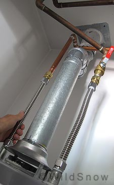 Water heater for backcountry skiing showers.