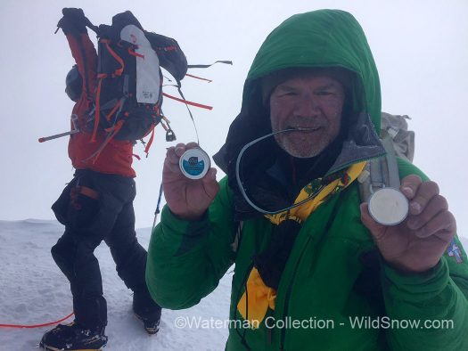 Jon during his summit day, this June of 2016, around thirty years since his last. Note the antique backpack combined with modern sunscreen. And the kata. Jon at the top during his Denali summit day, this June of 2016, around 23 years since his last. Note the antique backpack combined with modern sunscreen. And the kata.
