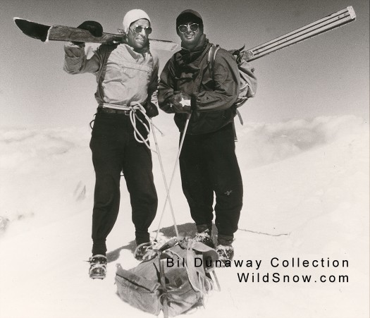 Bil Dunaway (left) and Lionel Terray, summit of Mt. Blanc 1951.