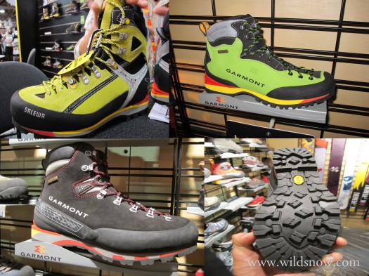 Garmont and Salewa both have sturdy all-purpose alpine boots to look forward to in 2013. Loud Euro colors will be flying past you at the nearest trailhead come next year.