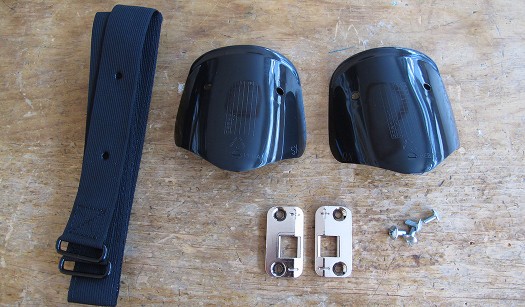 Parts kit is excellent. Includes spoiler and praise God easily swapped forward lean adjusters.