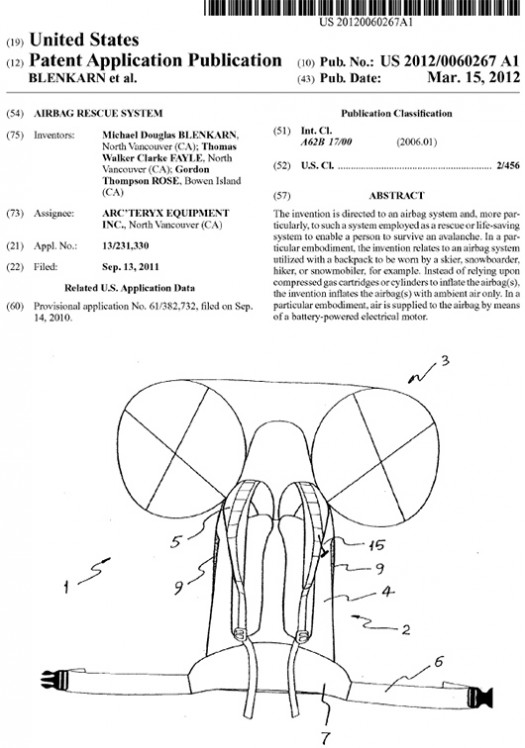 Front page of the patent, the rucksack drawings are pretty basic but get the idea going.