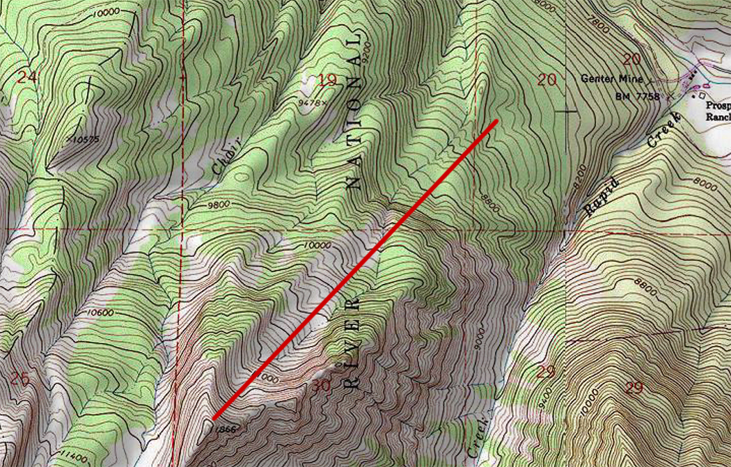 Here it is on USGS topo map. Google Earth worked better in this case.
