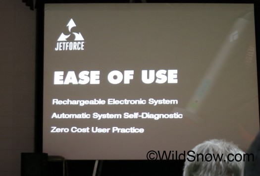 In this case, 'ease of use' = 'performance.'  Take my word, Jetforce is a quantum improvement in airbage user friendliness