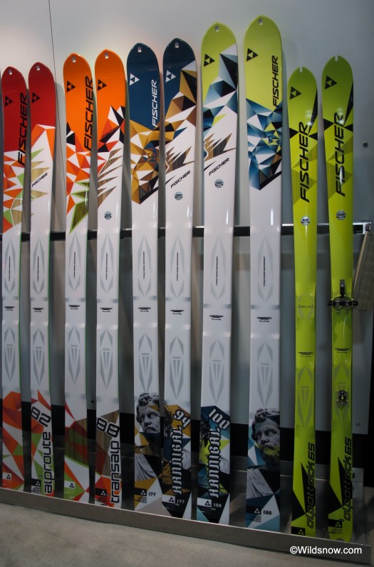 Fischer offers quite a fleet of ski touring skis. Left to right: AlpRoute 82 1250 grams. TransAlp 88 1150 grams. Hannibal 94 1250 grams. Hannibal 100 1500 grams. AlpAttack 650 grams. Fischer offers quite a fleet of ski touring skis. Left to right: AlpRoute 82 1250 grams. TransAlp 88 1150 grams. Hannibal 94 1250 grams. Hannibal 100 1500 grams. AlpAttack 650 grams.
