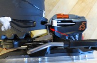 Forward pressure system allows the binding to be mounted with no 'tech gap' behind heel. Forward pressure system allows the binding to be mounted with no 'tech gap' behind heel.