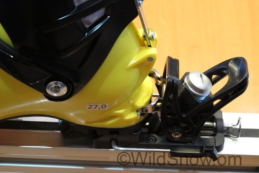 Trab TR2 has super firm heel hold-down due to wider width of jaws as well as no need for binding rotation left-right. Trab TR2 has super firm heel hold-down due to wider width of jaws as well as no need for binding rotation left-right.