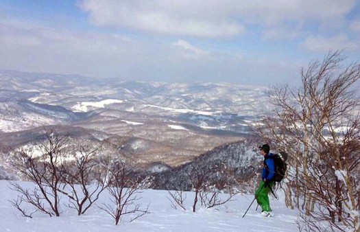 Jonathan Cooper looks over the picturesque hillsides surrounding Kiroro Ski Resort