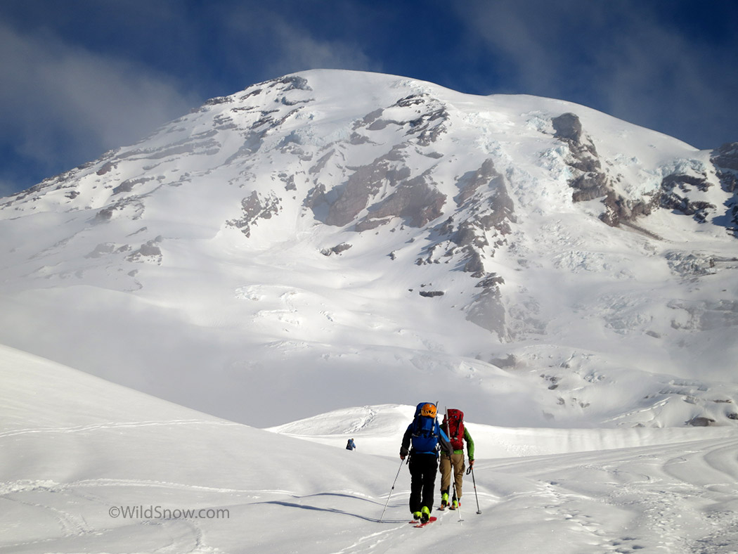 As we left paradise and skinned toward Rainier, the clouds broke, revealing a clear, bluebird day