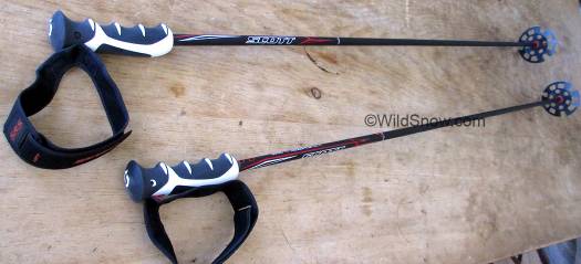Scott Series C tapered composite poles, retrofitted with S.R.S safety strap system and winter baskets. Scott Series C tapered composite poles, retrofitted with S.R.S safety strap system.