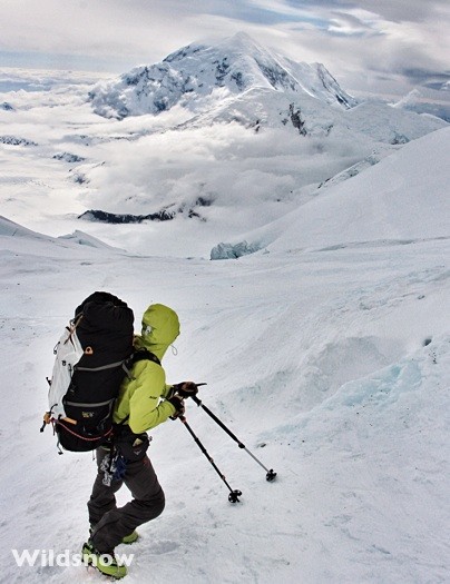 Evan around the bend from Windy Corner observing the nasty conditions on Foraker. Glad we're off of that behemoth! Evan around the bend from Windy Corner observing the nasty conditions on Foraker. Glad we're off of that behemoth!
