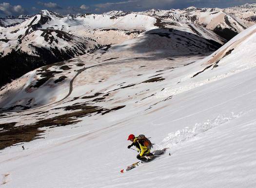 The type of environment where avalanche safety techniques are essential for skiers. The type of environment where avalanche safety techniques are essential for skiers.