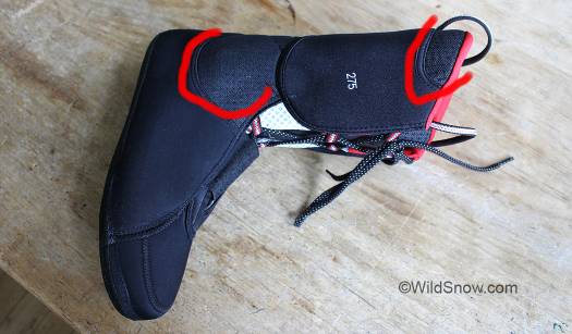 Cosmos 2 liner is similar to model one, but has moisture breathing feature. Vent panels are circled. Optional lacing is excellent. Cosmos 2 liner is similar to model one, but has moisture breathing feature. Vent panels are circled. Optional lacing is excellent.