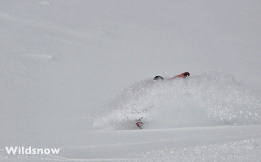 After weeks of ice and slog, Aaron finally finds some good snow. After weeks of ice and slog, Aaron finally finds some good snow.