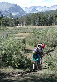 On the trail under Mount Lander On the trail under Mount Lander