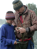 Passing on the wilderness skills. Passing on the wilderness skills.