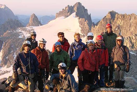 Some of our course on top of Gannett, I'm in the back on the right, white helmet. Some of our course on top of Gannett, I'm in the back on the right, white helmet.