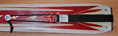 Rat Tail method one,completed, with a rat tail made from the rear 10 inches of the skin. Above is view from top, below is view from bottom of ski. Note the shape of the skin. Rat Tail method one,completed, with a rat tail made from the rear 10 inches of the skin.