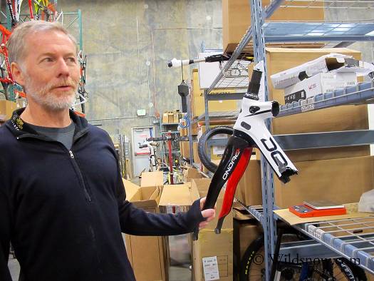 Craig Zediker holds onto a piece of warranty item. Note: $6000 frames dont make good friends with parking garages. Craig Zediker holds onto a piece of warranty item. Note: $6000 frames dont make good friends with parking garages.